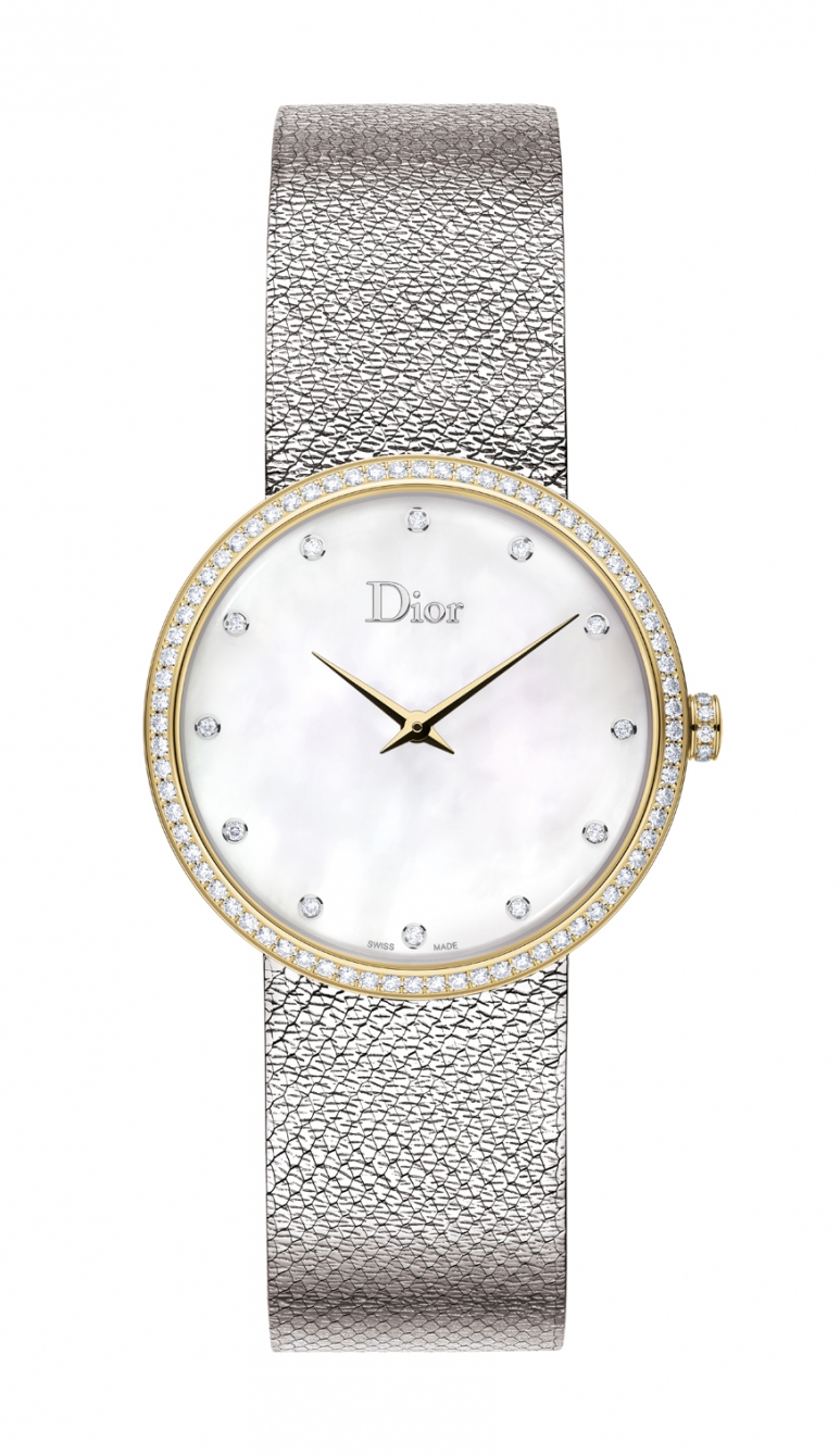 La D de Dior系列36毫米高级腕表, 黄金表圈, 白色珍珠母贝表盘.jpg